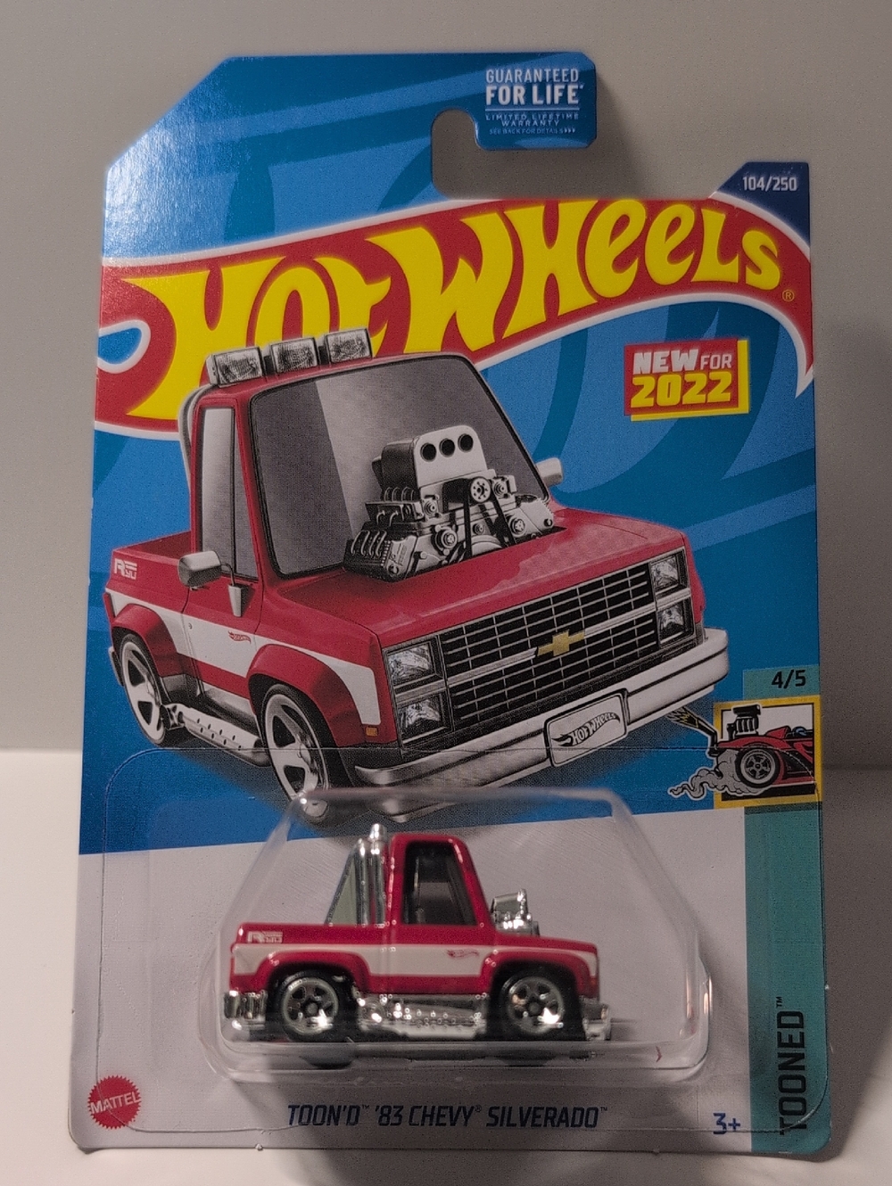 Hot Wheels Toon'd Tooned 83 Chevy Silverado Red White Mattel NEW Ships In Box